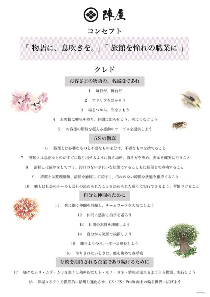 陣屋グループのコンセプト、クレド